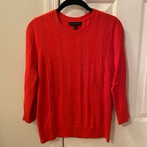 Banana Republic - red orange cableknit sweater